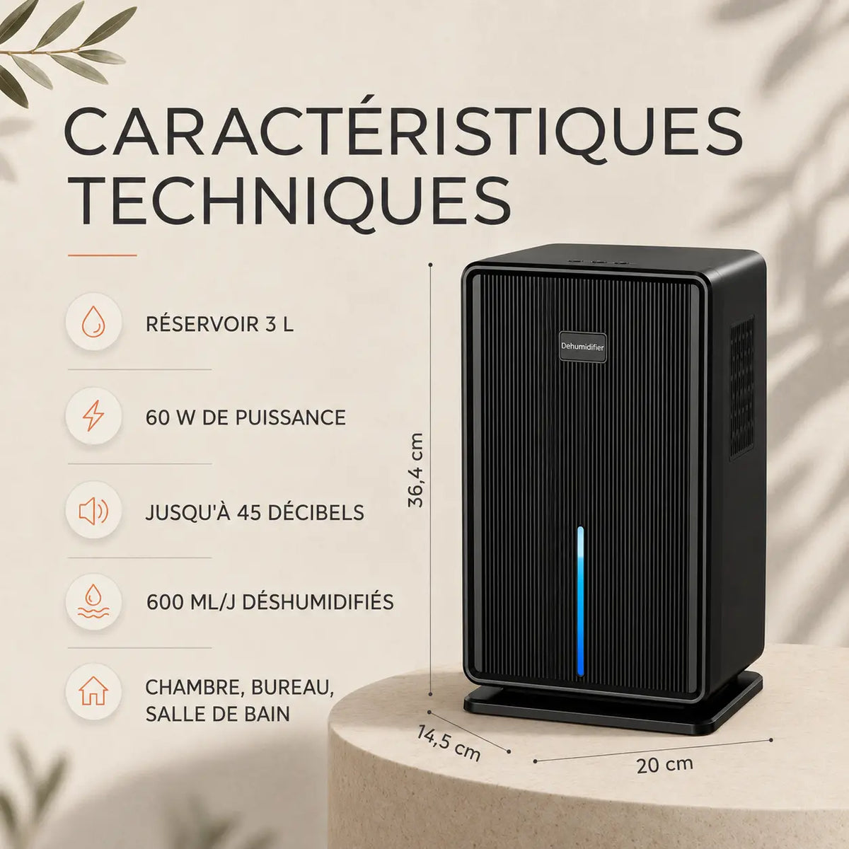 Olea Néris Dehumidifier - White