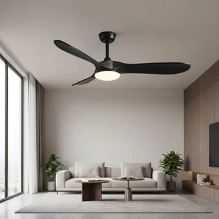 Ventilateur de plafond noir intégral silencieux avec éclairage LED