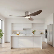 Ventilatore da soffitto basso silenzioso DC in legno massello noce e nero