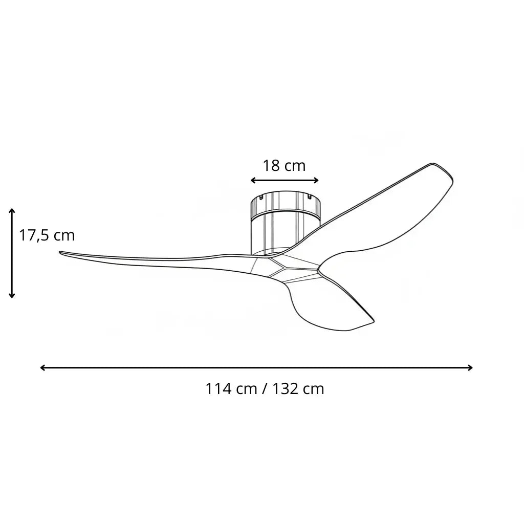 Ventilateur de plafond bois clair ultra-plat blanc sans éclairage Oléa