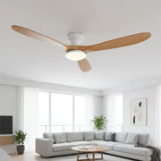 Low-Profile Silent DC Solid Walnut and Black Ceiling Fan