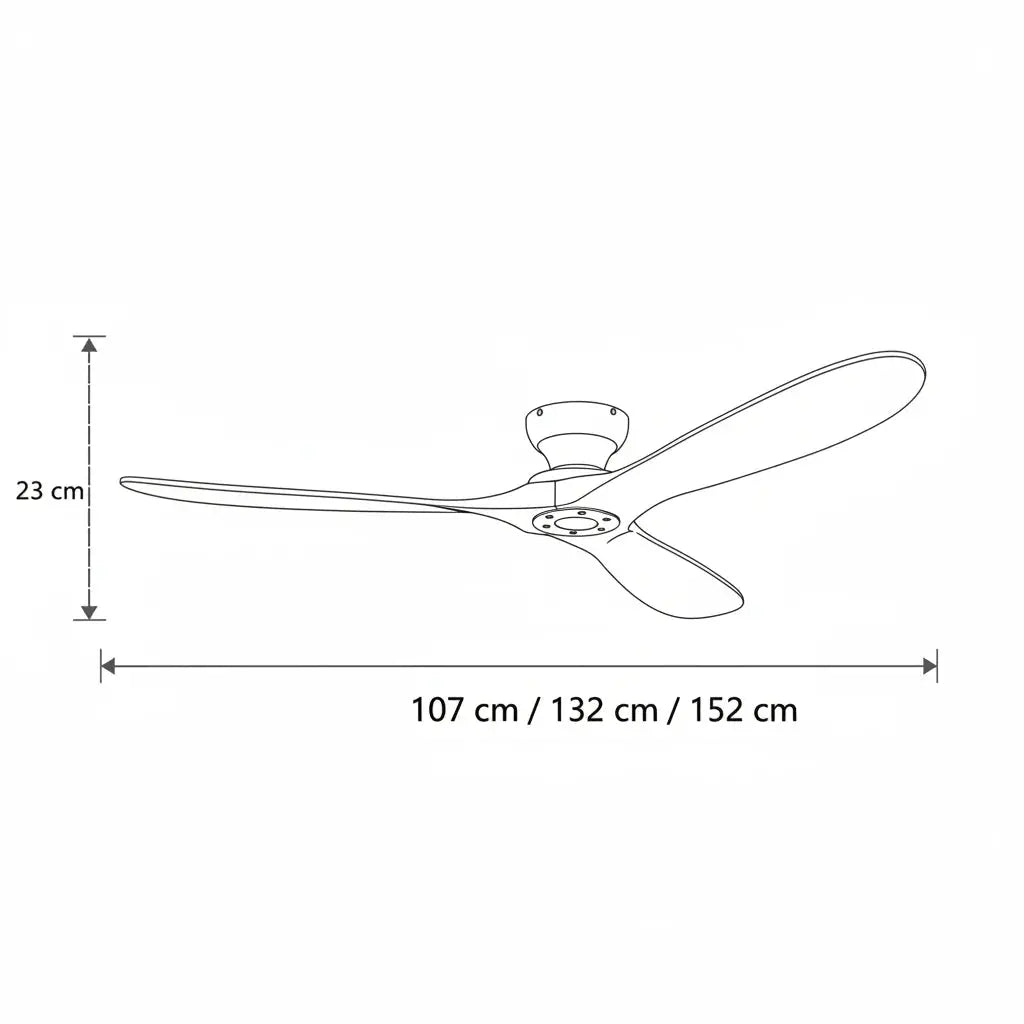 Ventilateur de plafond design moderne silencieux en bois massif foncé et noir