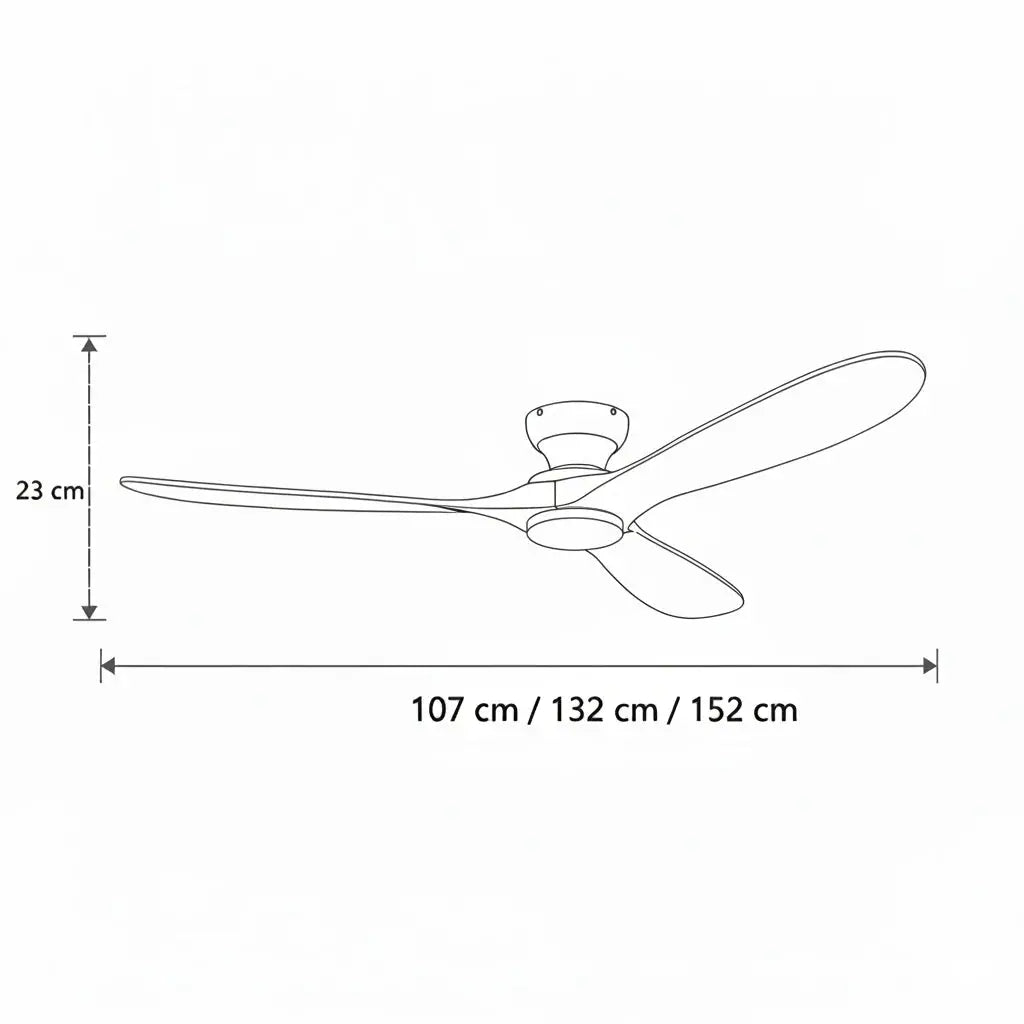 Low-Profile Silent DC Solid Walnut and Black Ceiling Fan