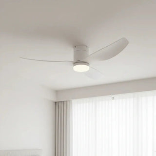 Ventilatore da soffitto basso silenzioso DC in legno massello noce e nero
